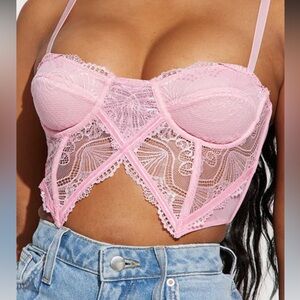 Pink lacy bustier